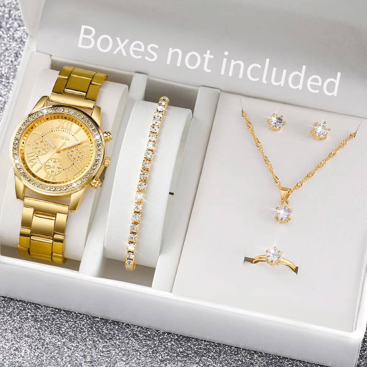 6PCS/Set Fashion Rhinestone Wo - Jewelry Box Organizer Watches review and price