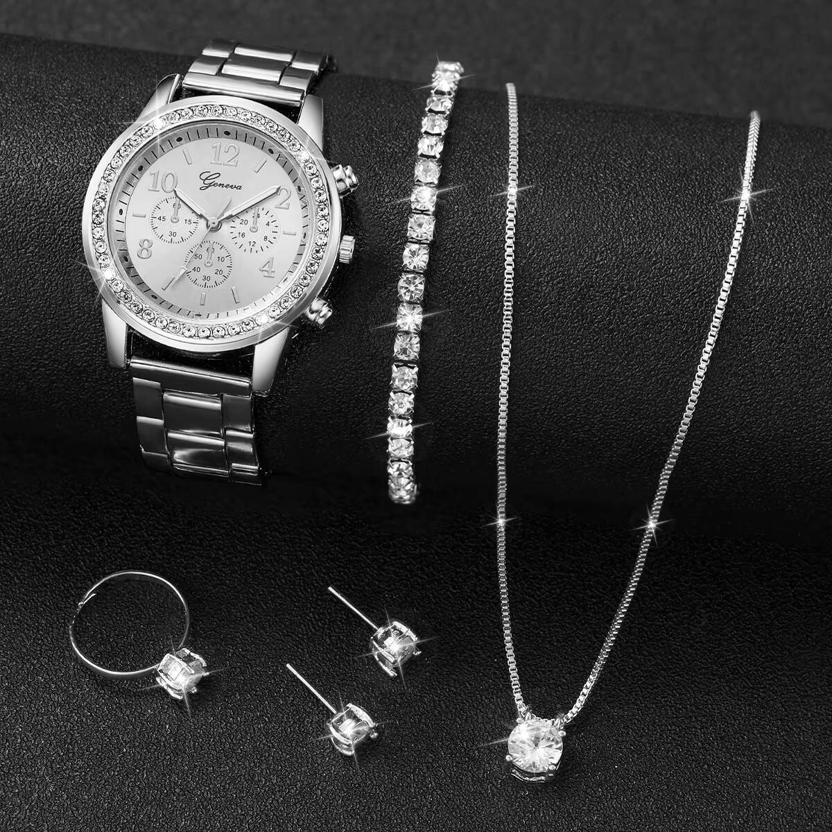 6PCS/Set Fashion Rhinestone Wo - Jewelry Box Organizer Watches review and price