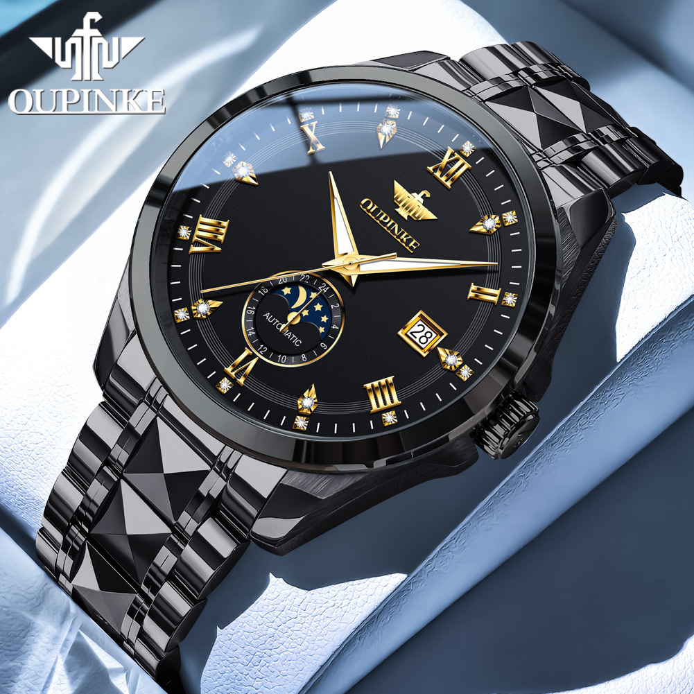 OUPINKE 3265 man watch moon ph - Mens Mechanical Watch review and price