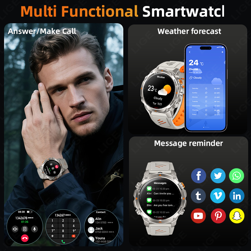 LIGE Rugged GPS Track Smart Wa - Smartwatch review and price