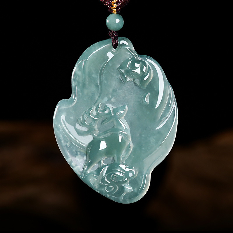 Real Natural Emerald Jade Blue - Jewelry & Watches Store review and price