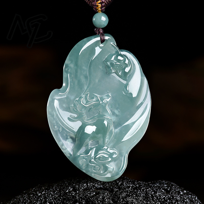 Real Natural Emerald Jade Blue - Jewelry & Watches Store review and price