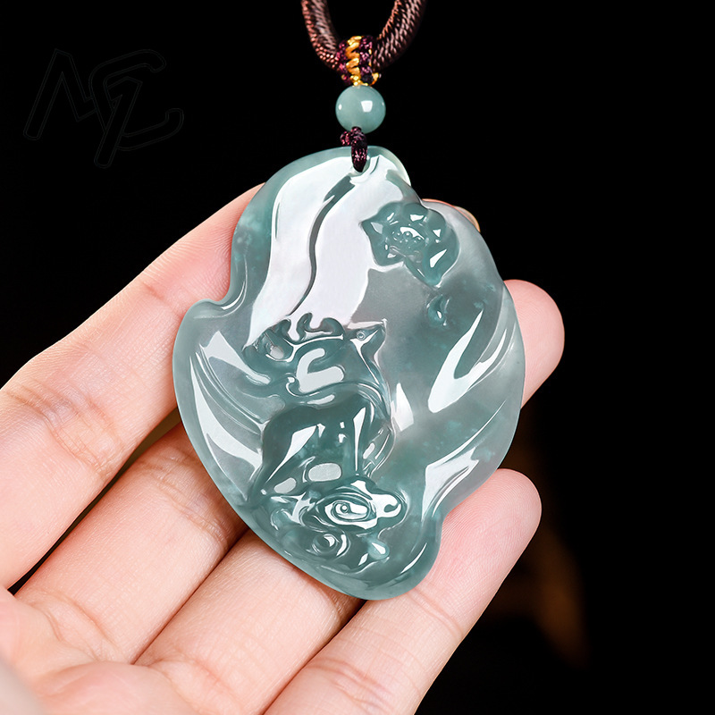 Real Natural Emerald Jade Blue - Jewelry & Watches Store review and price
